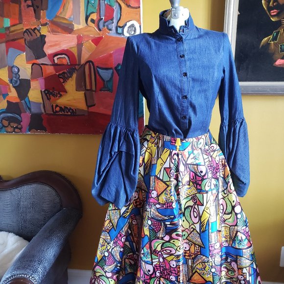 Hesperus Abstract Art Skirt Size Large - Picture 8 of 10